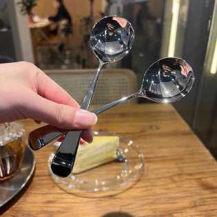 10pcs Stainless steel Western food spoon spoon stir meal household long handle thickened soup spoon
