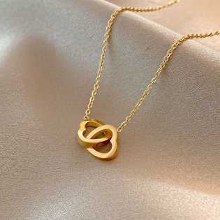 Double-ring love pendant necklace