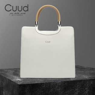 Cuud women's genuine leather large capacity work commuting versatile handbag