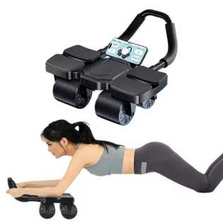 4-Wheeled Abdominal Muscle Trainer Heavy Duty Muscle Strengthening Trainer for Adults