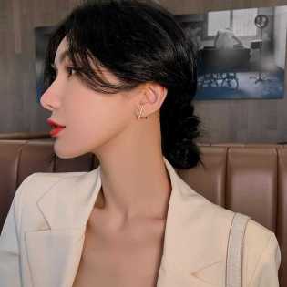 Flashy diamond niche design cross earrings