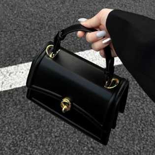 high-end texture niche design black fashion commuting cross-body bag