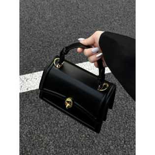 high-end texture niche design black fashion commuting cross-body bag