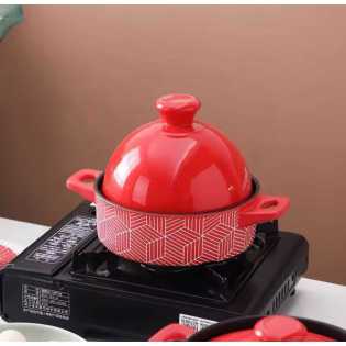 5pcs red Japanese ceramic casserole