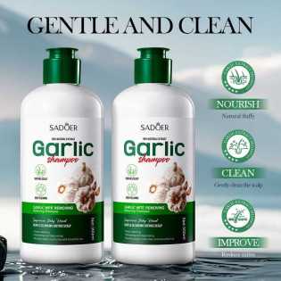 3pcs 300ml SADOER Garlic Cleansing Mite Soothing Shampoo