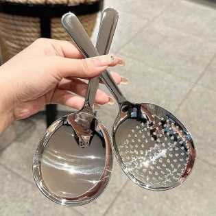 Mini 2pcs Thickened stainless steel soup spoon