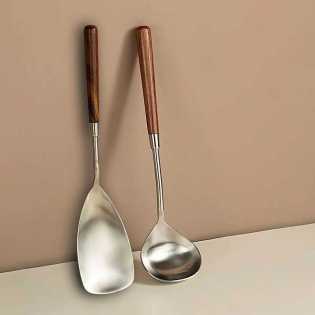 2pcs Walnut mini small stir-fry spatula