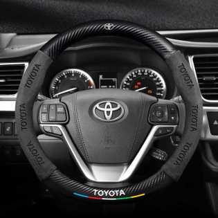 Toyota Highlander steering wheel cover 09-2022 leather carbon fiber fur handle