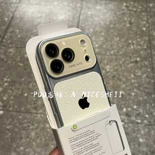 moonlight white lychee leather pattern Apple 17Promax mobile phone case