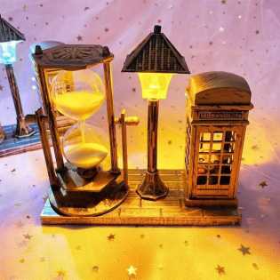 Vintage London Hourglass & Telephone Booth Table Decor
