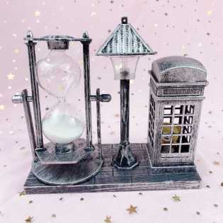 Vintage London Hourglass & Telephone Booth Table Decor