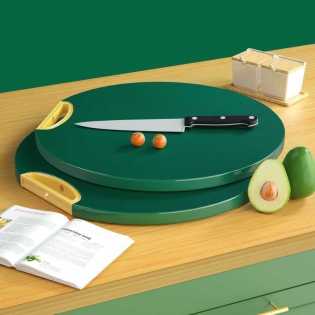 Luxury green food grade round cutting board