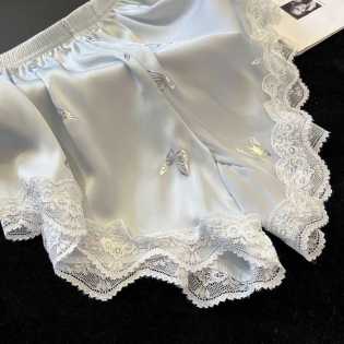 Summer women's ice silk suspender two-piece set homewear sweet