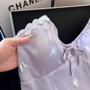 Ice silk suspender butterfly nightdress