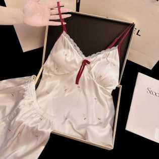 Romantic 2 piece new suspender sexy pajamas