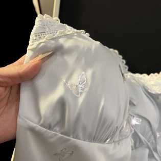 summer women's ice ribbon super fairy nightdress with breast pad