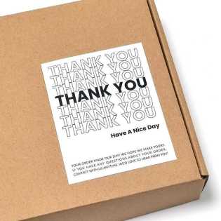 50 pcs rectangular thank you stickers