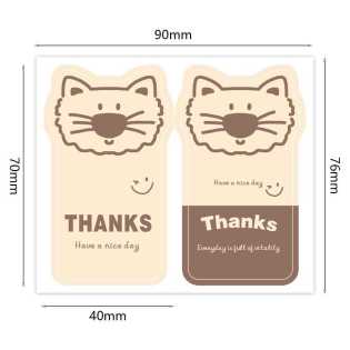 50 stickers/pack pink rectangular thank you stickers