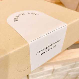 50 sheets/pack in stock white rectangular gift box sealing sticker