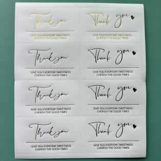 80pcs Thank you gold-plated label