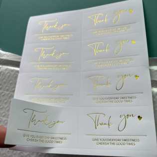 80pcs Thank you gold-plated label