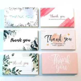 30 sheets/pack of green leaf thank you card