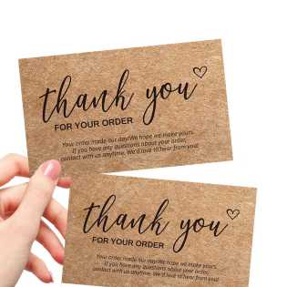 30 sheets/pack of kraft paper thank you card