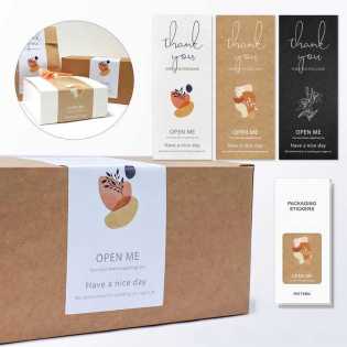50 sheets/pack of rectangular stickers gift box sealed stickers thank you for sealing stickers coate