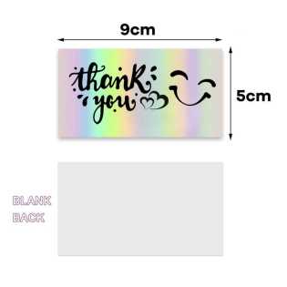 50 sheets/pack 9*5cm laser rainbow thank you card