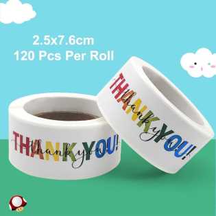 120 stickers/roll color thank you sticker