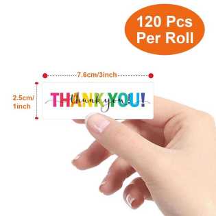 120 stickers/roll color thank you sticker