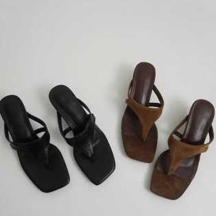 Retro temperament minimalist clip toe thin heel