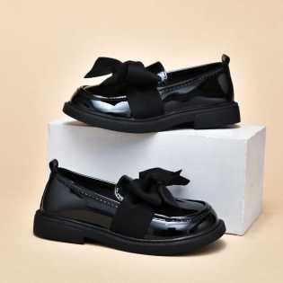 black spring and autumn soft sole children's British shoes
