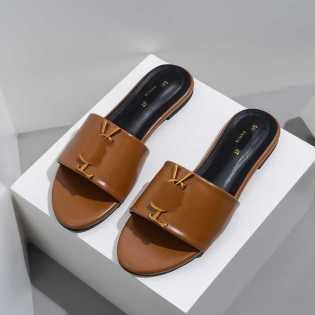 Women’s Luxury Glossy Flat Slide Sandals