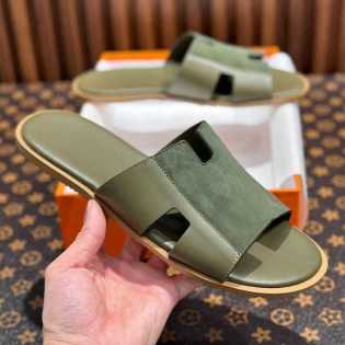 Men’s Casual Open-Toe Leather Slides