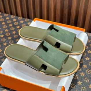 Men’s Casual Open-Toe Leather Slides