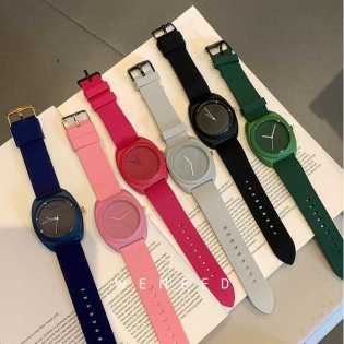 Minimalist Silicone Strap Women Casual Wristwatch
