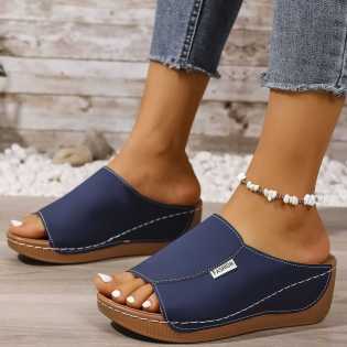 Women's comfortable slope heel sandals