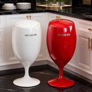 light luxury creative tall cup design trash bin