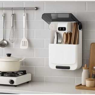 Wall-mounted disinfecting Chopsticks Spoon Fork Tableware Storage Box Kitchen Accessories