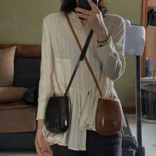 Italian niche designer leather saddle bag