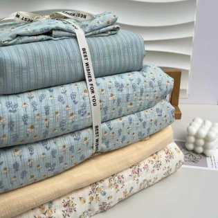 Ins 4 pcs set flowery double-yarn cotton bedsheets