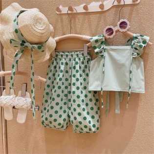 summer sleeveless baby girl two-piece set