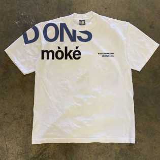 American retro letter print short-sleeved T-shirt