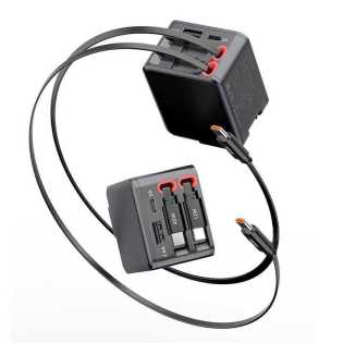 Gallium nitride charger notebook PD fast charging head TYPEC dual port with built-in telescopic cabl