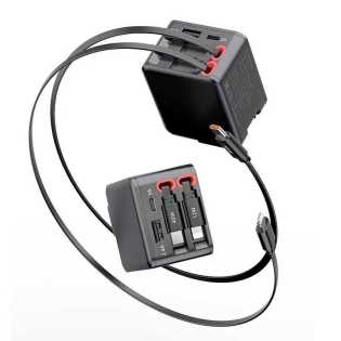 Gallium nitride charger notebook PD fast charging head TYPEC dual port with built-in telescopic cabl