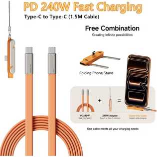 240W Super Fast Charging 360° Rotating Concealed Detachable 2 in 1 Stand