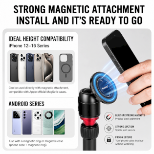 Mobile phone holder magnetic suction office desktop main live video shooting aluminum