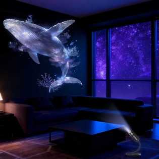 USB Galaxy Projection Night Light – 360° HD Starry Sky & Ocean Animal Projector Lamp