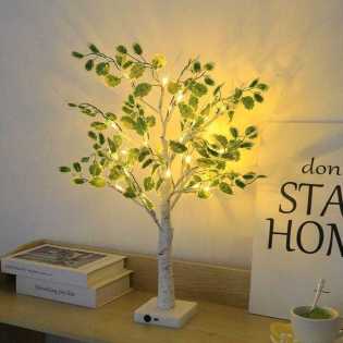 Artificial Warm White Light Tree Table Lamp